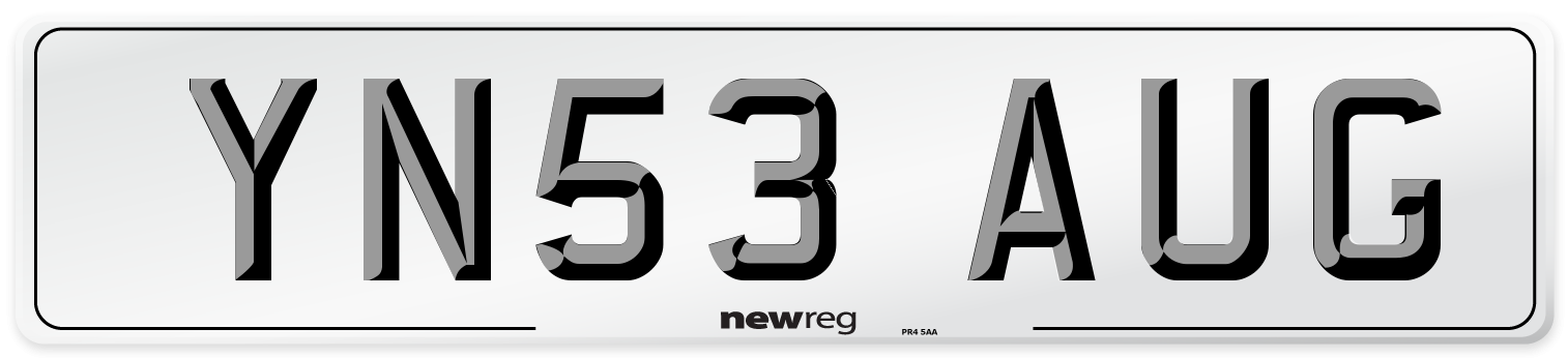 YN53 AUG Number Plate from New Reg